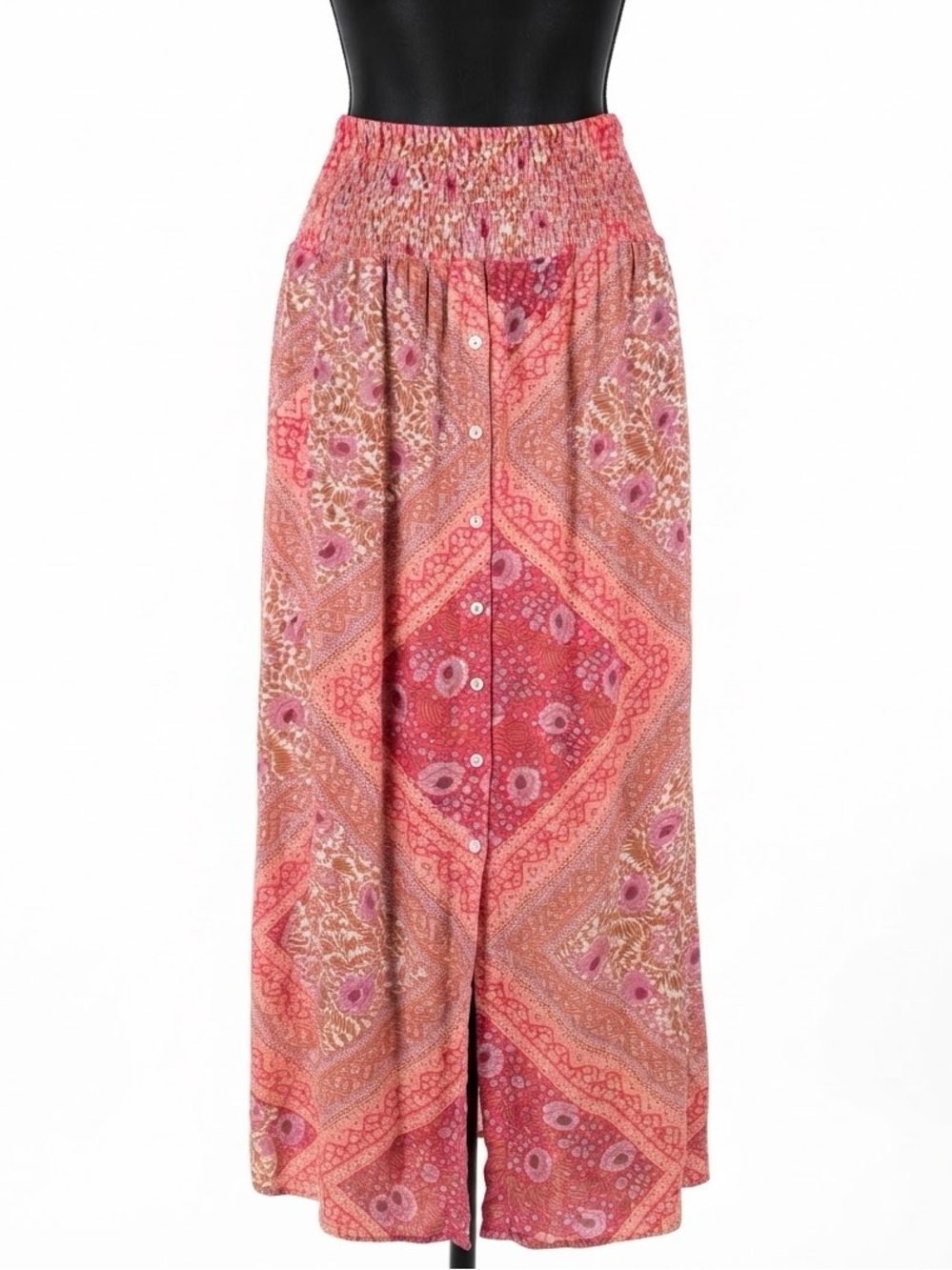 Christian Siriano New York pink paisley mixed-print maxi skirt xl - Picture 5 of 12